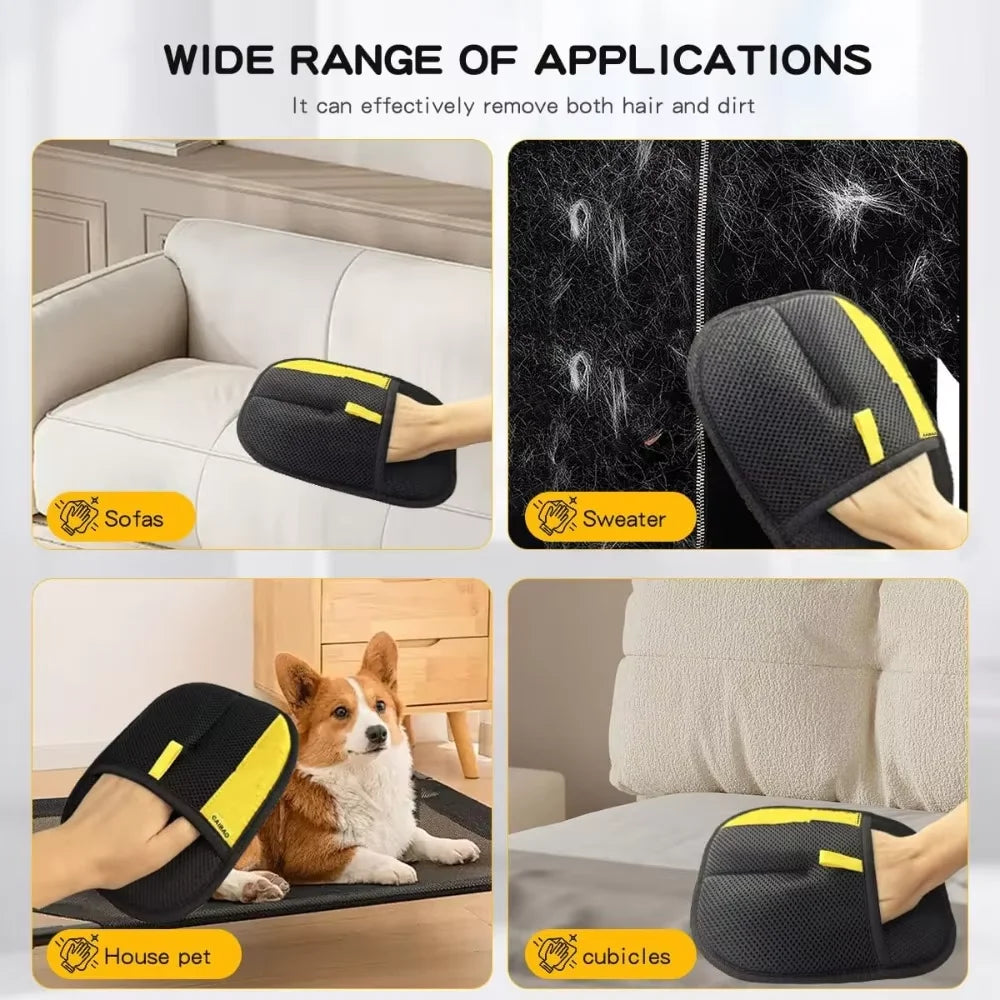 PawStatic Mitt being used on a sofa cushion