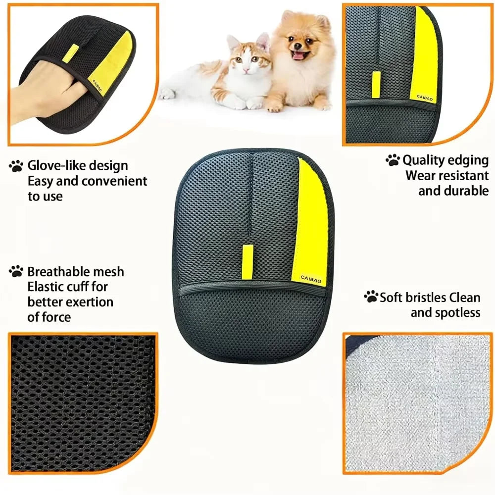 PawStatic Mitt close-up of electrostatic fabric and rubber palm