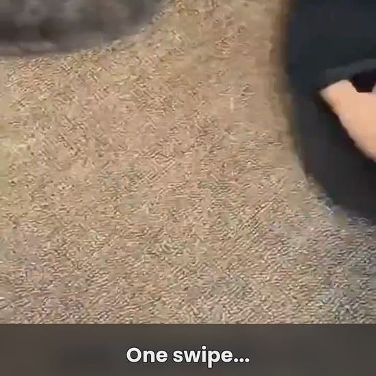 PawStatic mitt video: lifting pet hair off sofas, clothes and bedding, reusable with no refills